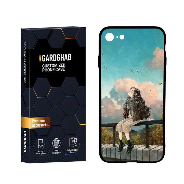 کاور گارد قاب مدل پشت گلس دخترانه مناسب برای گوشی موبایل اپل iPhone 7 / 8 / SE 2020 / SE 2022