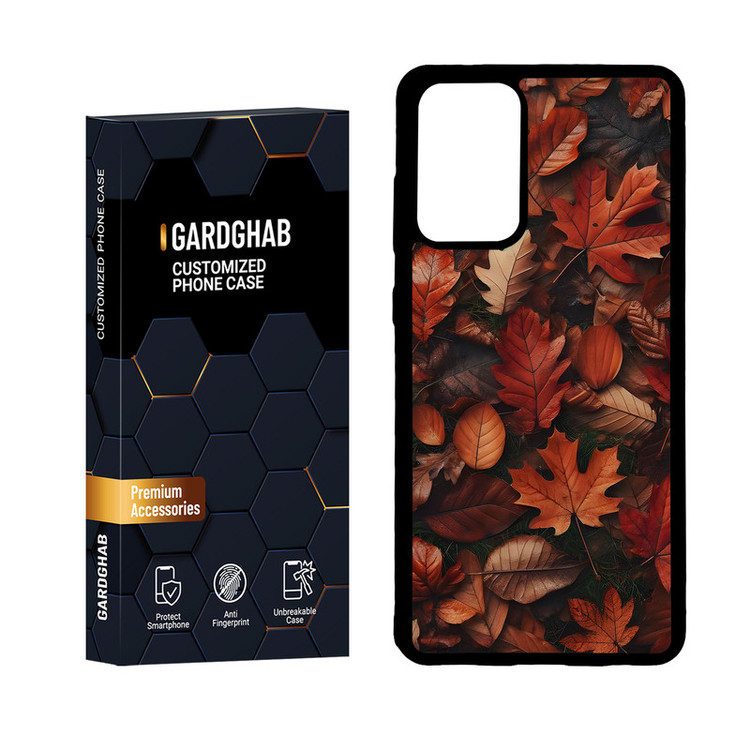 کاور گارد قاب مدل دور ژله ای برگ مناسب برای گوشی موبایل سامسونگ Galaxy A72