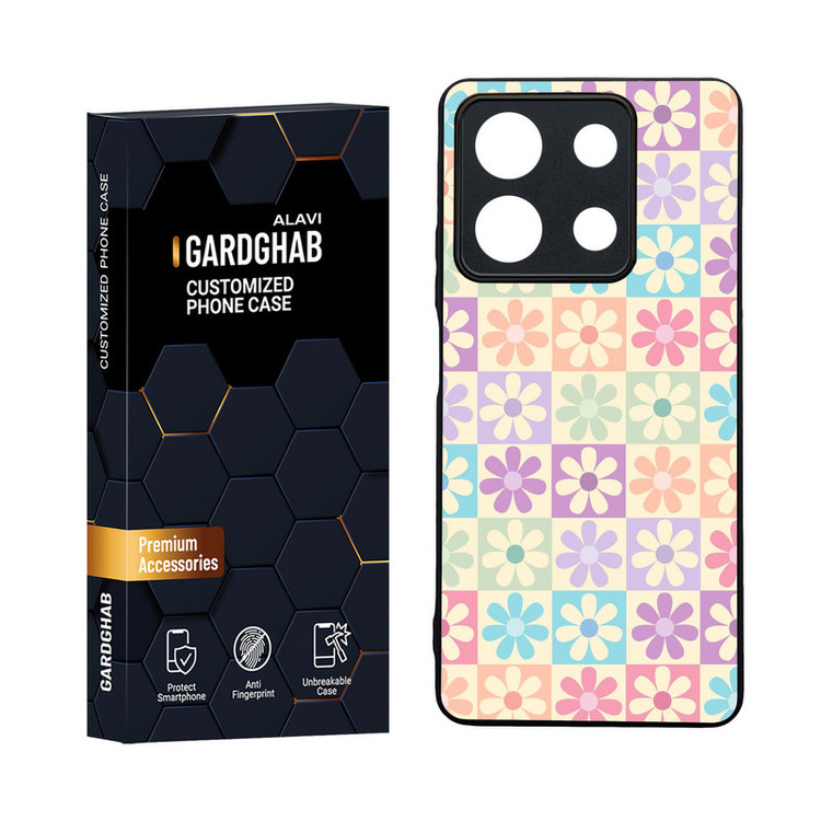 کاور گارد قاب مدل دورژله ای پشت گلس دخترانه مناسب برای گوشی موبایل شیائومی Redmi Note 13 5G
