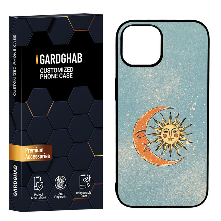 کاور گارد قاب مدل دور ژله ای پشت گلس هنری مناسب برای گوشی موبایل اپل iPhone 15
