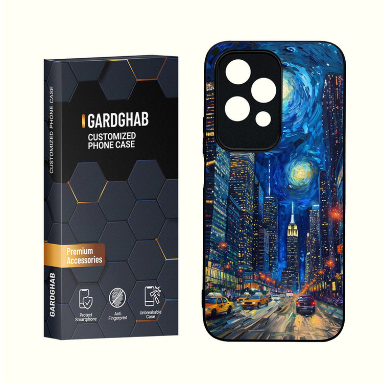 کاور گارد قاب مدل دور ژله ای پشت گلس هنری مناسب برای گوشی انر Honor 200 Lite 5G