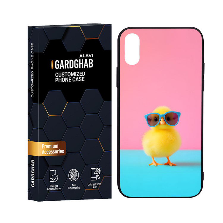 کاور گارد قاب علوی مدل دورژله پشت گلس فانتزی مناسب برای گوشی موبایل اپل iPhone X / XS