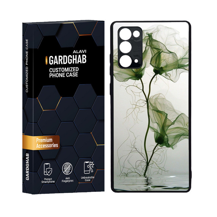 کاور گارد قاب علوی مدل دور ژله ای پشت گلس هنری مناسب برای گوشی موبایل سامسونگ Galaxy Note 20