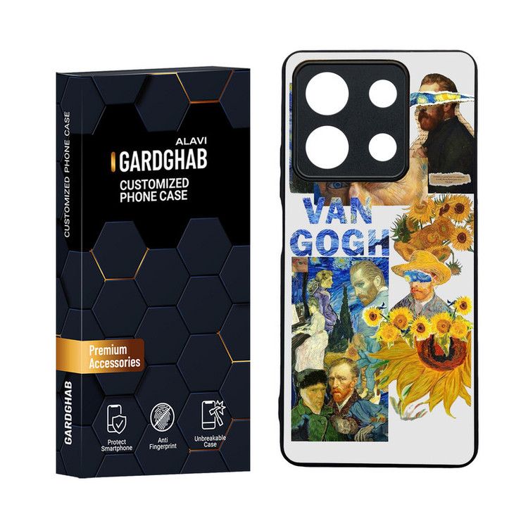 کاور گارد قاب مدل دورژله ای پشت گلس هنری مناسب برای گوشی موبایل شیائومی Redmi Note 13 5G