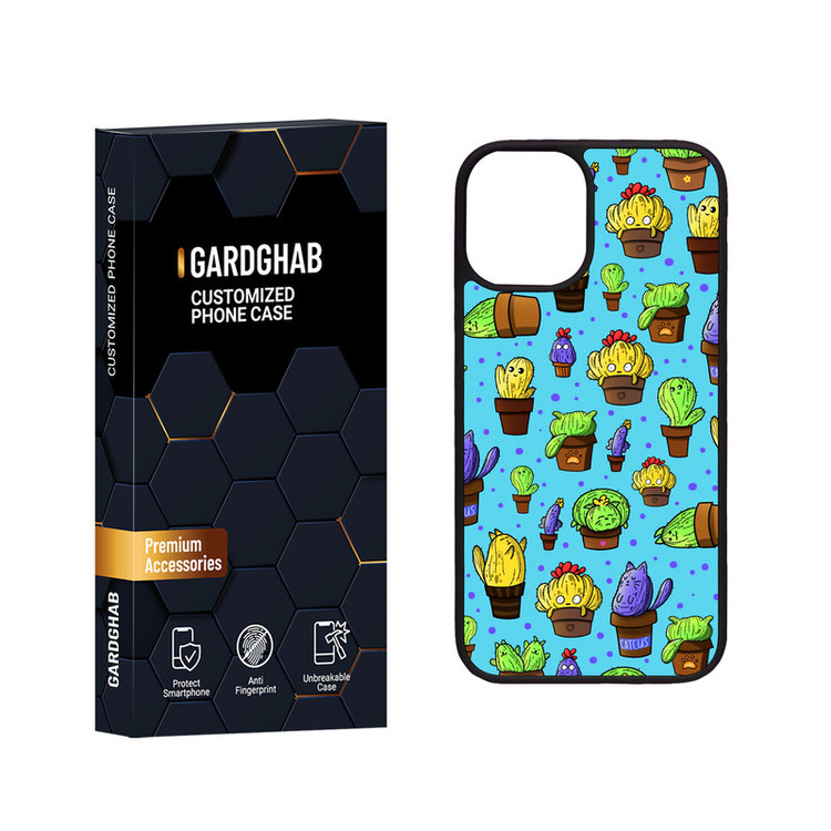 کاور گارد قاب مدل دور ژله ای پشت گلس فانتزی مناسب برای گوشی موبایل اپل iPhone 12 Mini