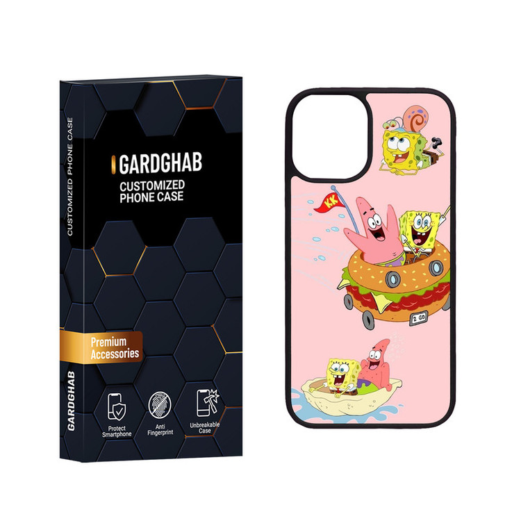 کاور گارد قاب مدل دور ژله ای پشت گلس فانتزی مناسب برای گوشی موبایل اپل iPhone 12 Mini