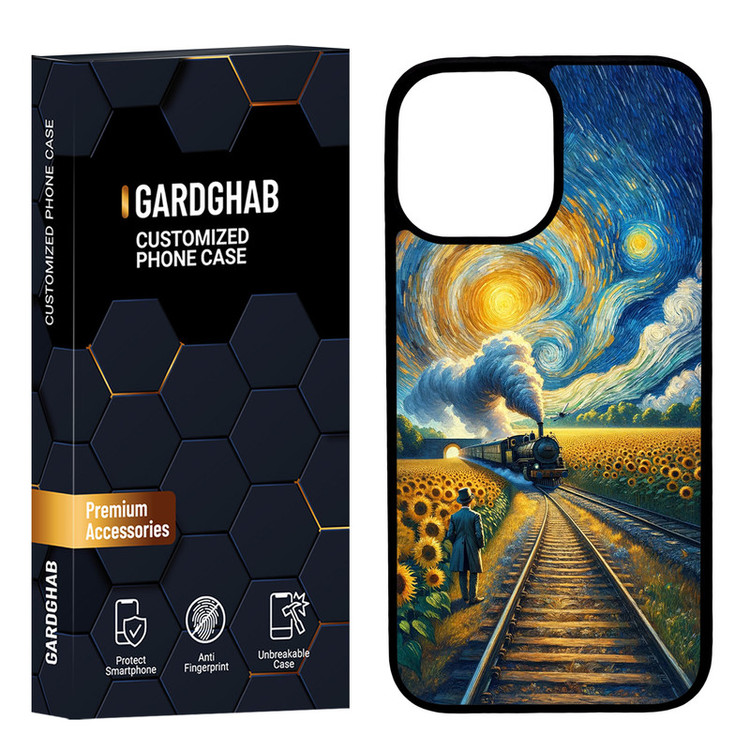 کاور گارد قاب مدل پشت گلس هنری مناسب برای گوشی موبایل اپل iPhone 12 Pro Max