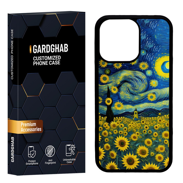 کاور گارد قاب مدل پشت گلس هنری مناسب برای گوشی موبایل اپل iPhone 13 Pro