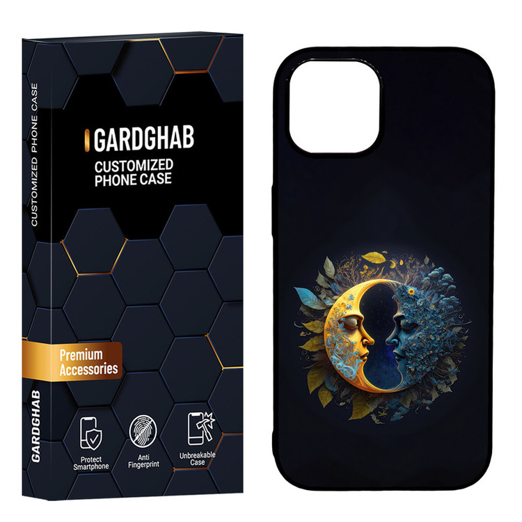 کاور گارد قاب مدل دور ژله ای پشت گلس هنری مناسب برای گوشی موبایل اپل iPhone 15
