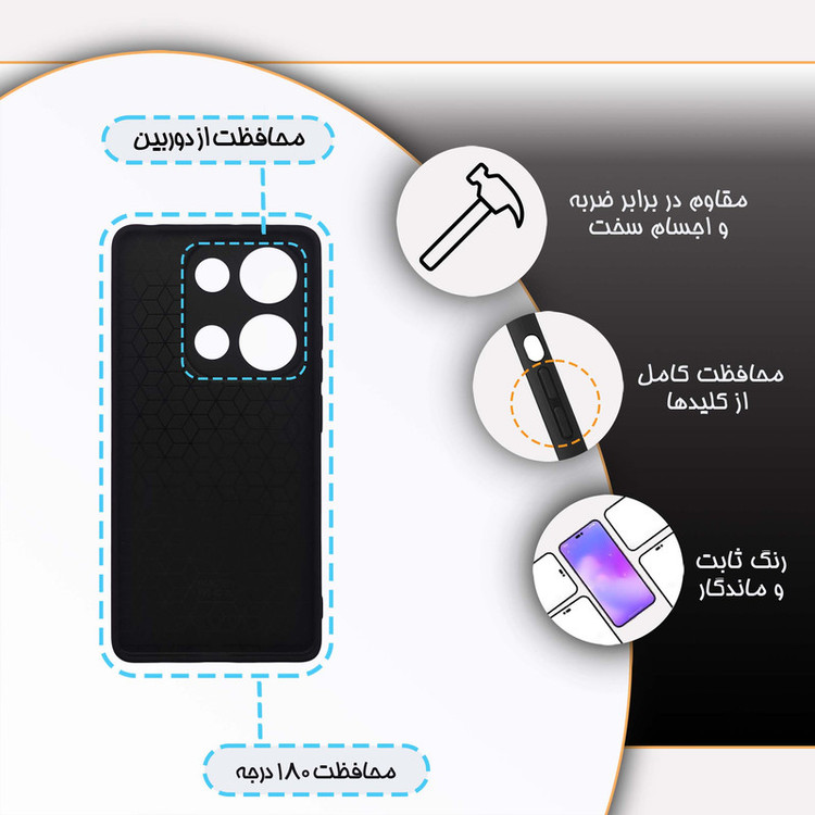 کاور گارد قاب مدل پسرانه مناسب برای گوشی موبایل شیائومی Redmi Note 13 Pro 4G / Poco M6 Pro 4G