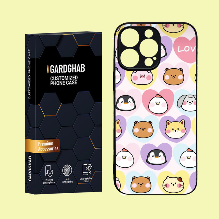 کاور گارد قاب مدل دور ژله ای پشت گلس فانتزی مناسب برای گوشی موبایل اپل iPhone 16 Pro Max