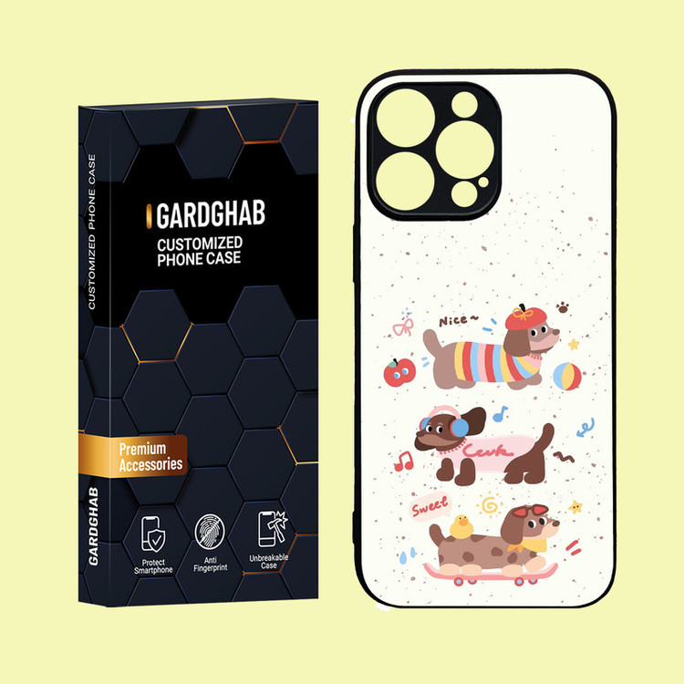 کاور گارد قاب مدل دور ژله ای پشت گلس فانتزی مناسب برای گوشی موبایل اپل iPhone 16 Pro Max