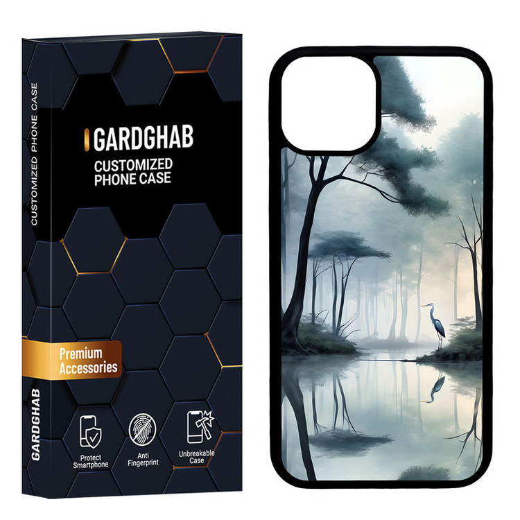کاور گارد قاب مدل پشت گلس منظره و طبیعت مناسب برای گوشی موبایل اپل iPhone 13