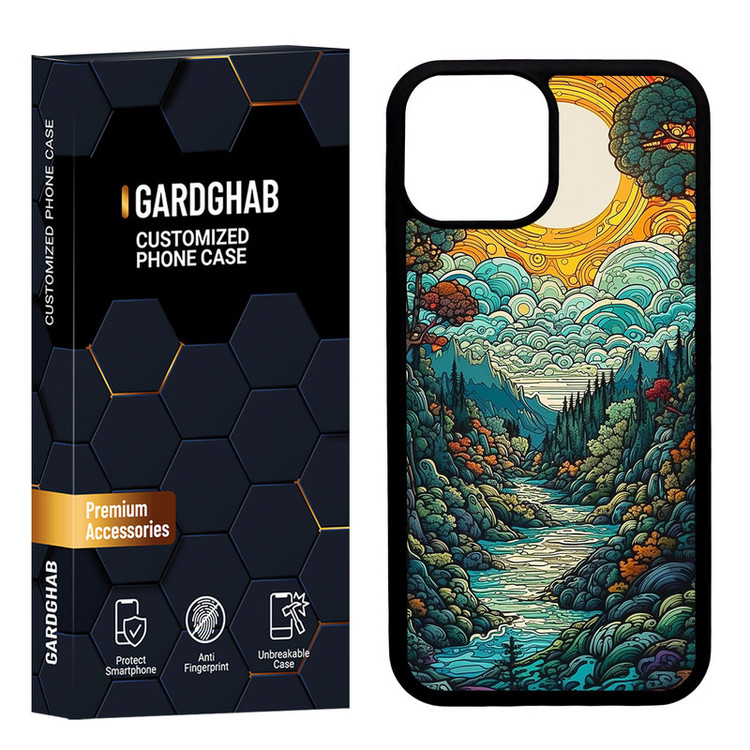 کاور گارد قاب مدل دور ژله ای هنری مناسب برای گوشی موبایل اپل iPhone 13 Mini