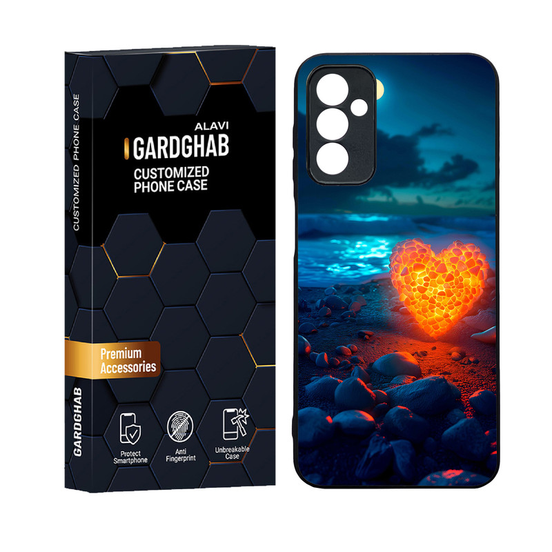 کاور گارد قاب علوی مدل دورژله ای پشت گلس عاشقانه مناسب برای گوشی موبایل سامسونگ Galaxy M13 4G