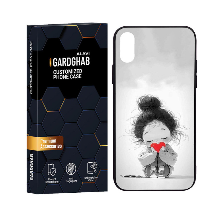 کاور گارد قاب علوی مدل دورژله پشت گلس فانتزی مناسب برای گوشی موبایل اپل iPhone X / XS