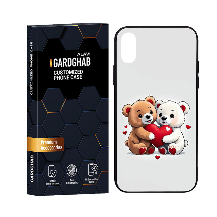کاور گارد قاب علوی مدل دورژله پشت گلس فانتزی مناسب برای گوشی موبایل اپل iPhone X / XS