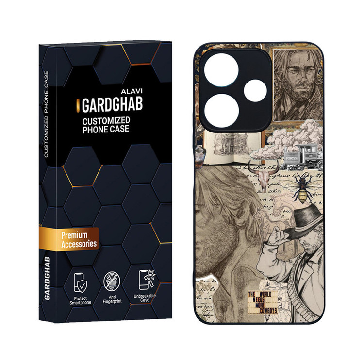 کاور گارد قاب علوی مدل دورژله ای هنری مناسب برای گوشی موبایل شیائومی Redmi 13 4G / 5G