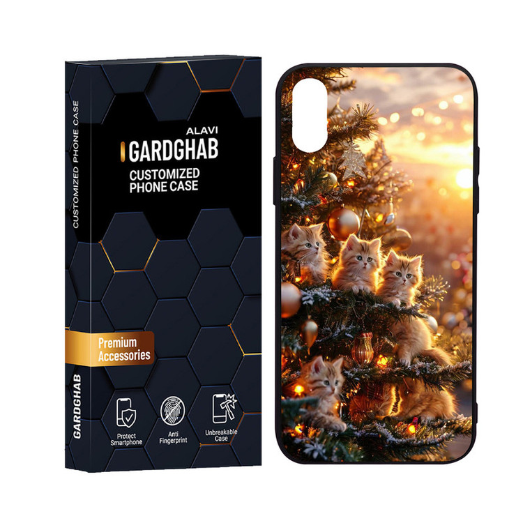 کاور گارد قاب علوی مدل دورژله پشت گلس هنری مناسب برای گوشی موبایل اپل iPhone X / XS