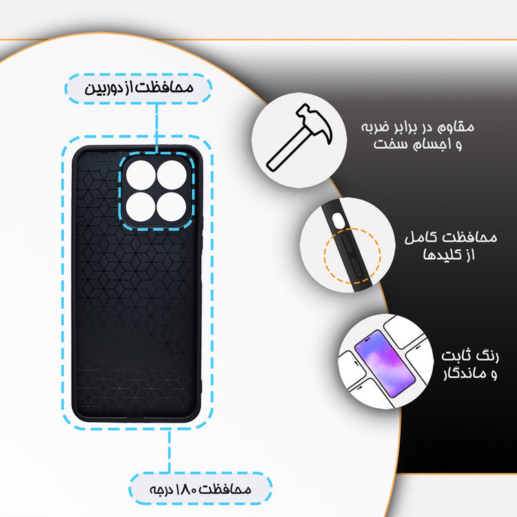 کاور گارد قاب مدل دورژله ای هنری مناسب برای گوشی موبایل آنر X8a 4G