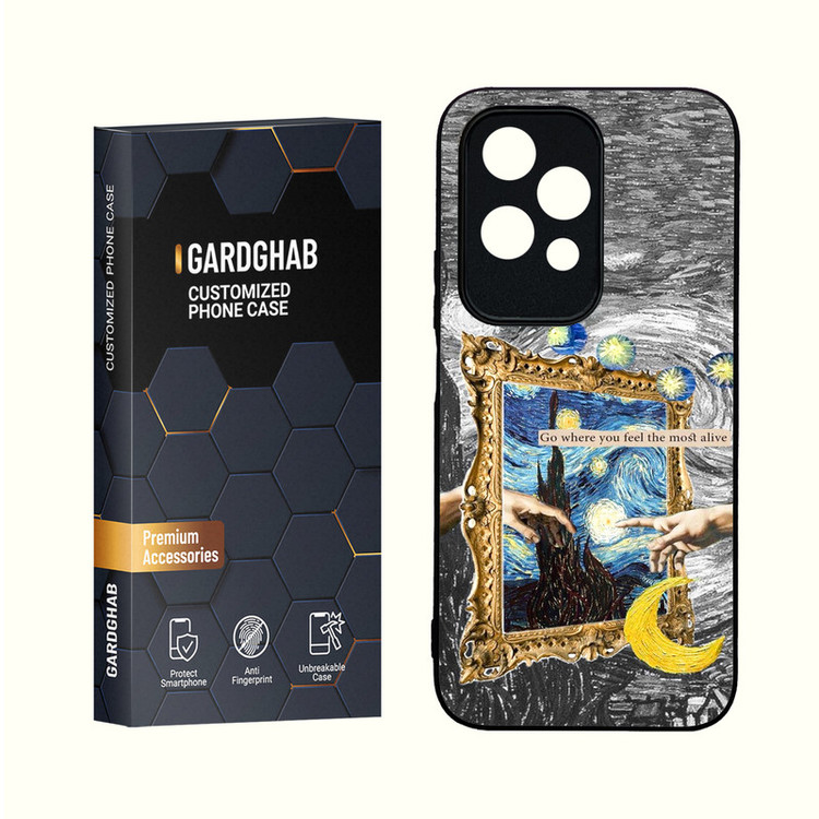 کاور گارد قاب مدل دور ژله ای پشت گلس هنری مناسب برای گوشی انر Honor 200 Lite 5G