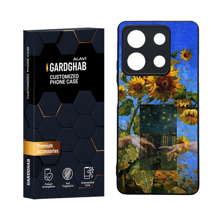 کاور گارد قاب مدل دورژله ای پشت گلس هنری مناسب برای گوشی موبایل شیائومی Redmi Note 13 5G