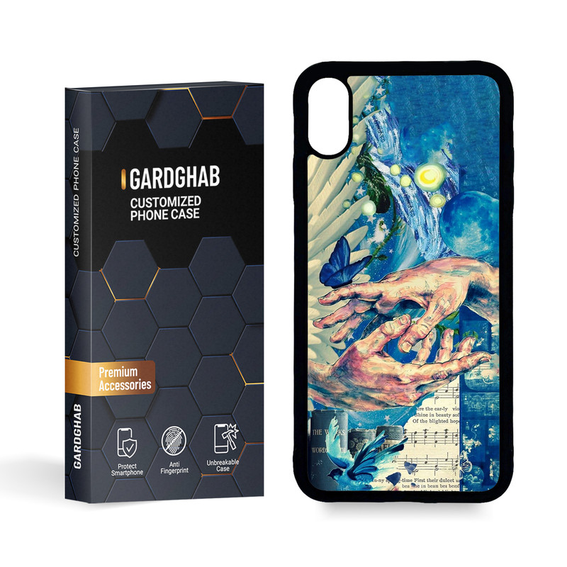 کاور گارد قاب مدل پشت گلس هنری مناسب برای گوشی موبایل اپل iPhone Xs MAX