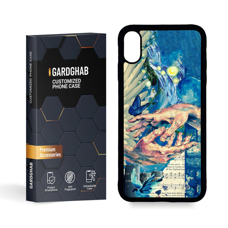 کاور گارد قاب مدل پشت گلس هنری مناسب برای گوشی موبایل اپل iPhone Xs MAX