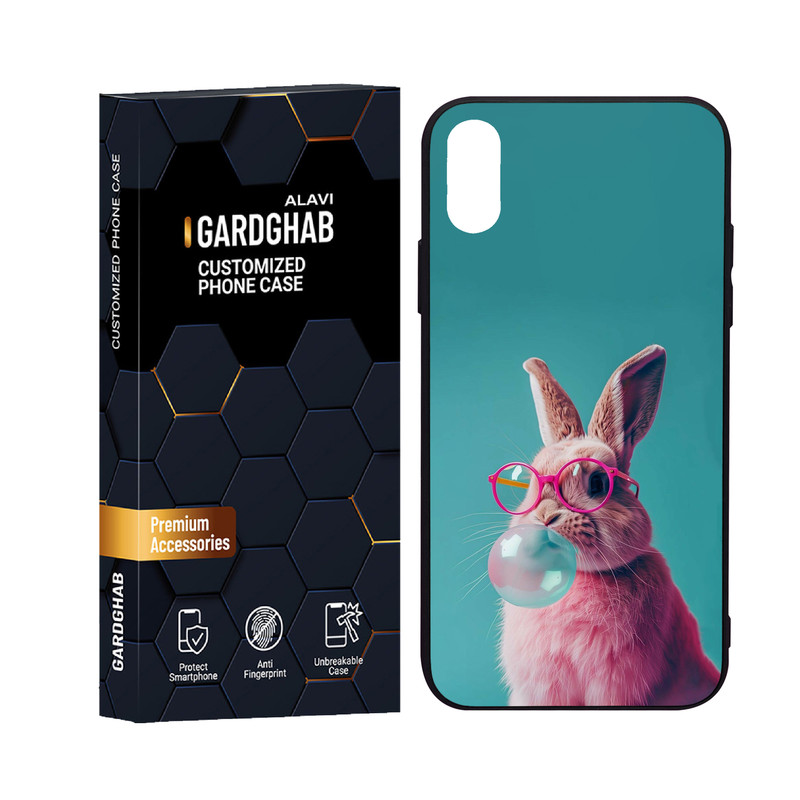 کاور گارد قاب علوی مدل دورژله پشت گلس فانتزی  مناسب برای گوشی موبایل اپل iPhone X / XS