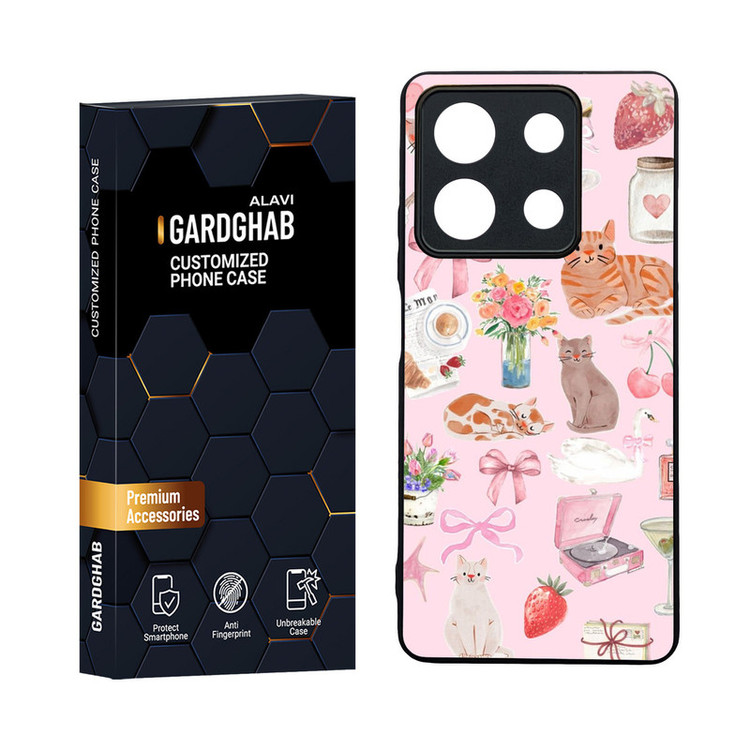 کاور گارد قاب مدل دورژله ای پشت گلس فانتزی مناسب برای گوشی موبایل شیائومی Redmi Note 13 5G