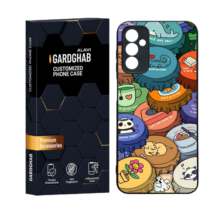 کاور گارد قاب علوی دورژله ای پشت گلس مدل کارتونی و انیمه مناسب برای گوشی موبایل سامسونگ Galaxy F13