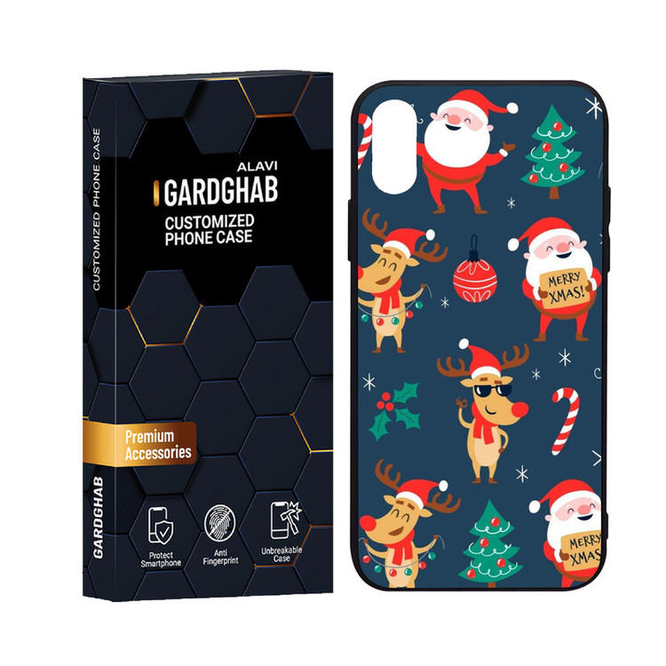 کاور گارد قاب علوی مدل دورژله ای پشت گلس فانتزی مناسب برای گوشی موبایل اپل iPhone X / XS
