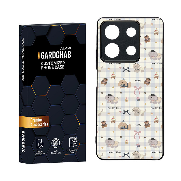 کاور گارد قاب مدل دورژله ای پشت گلس فانتزی مناسب برای گوشی موبایل شیائومی Redmi Note 13 5G