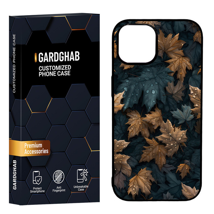 کاور گارد قاب مدل دور ژله ای پشت گلس برگ مناسب برای گوشی موبایل اپل iPhone 15