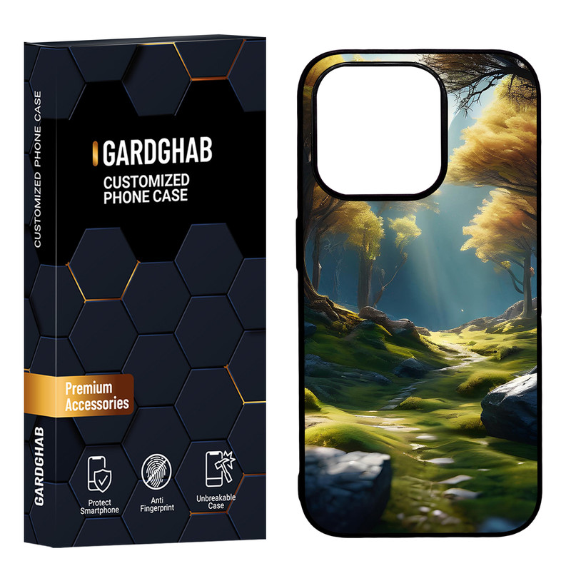 کاور گارد قاب مدل دورژله ای پشت گلس هنری مناسب برای گوشی موبایل اپل iPhone15 pro