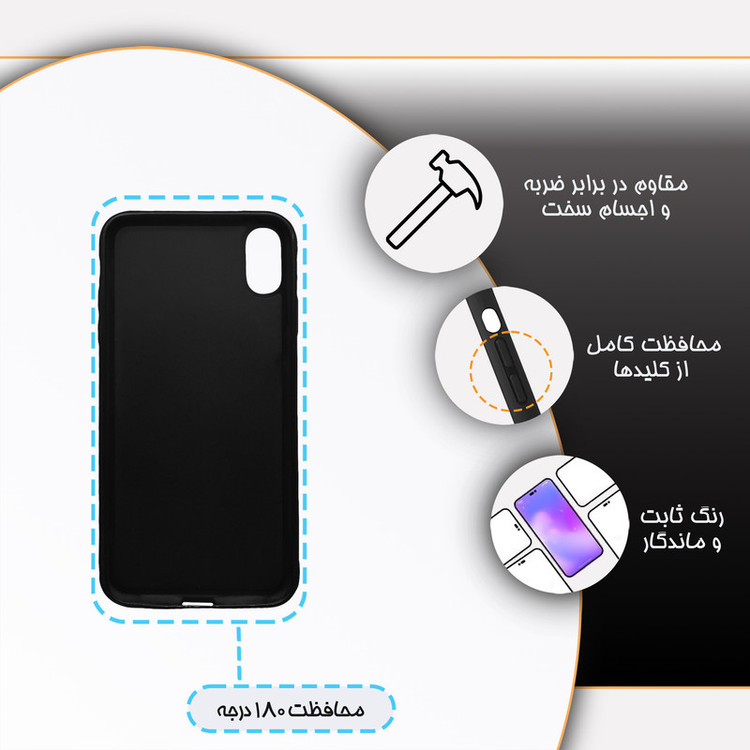 کاور گارد قاب علوی مدل دورژله ای فانتزی مناسب برای گوشی موبایل اپل iPhone X/XS