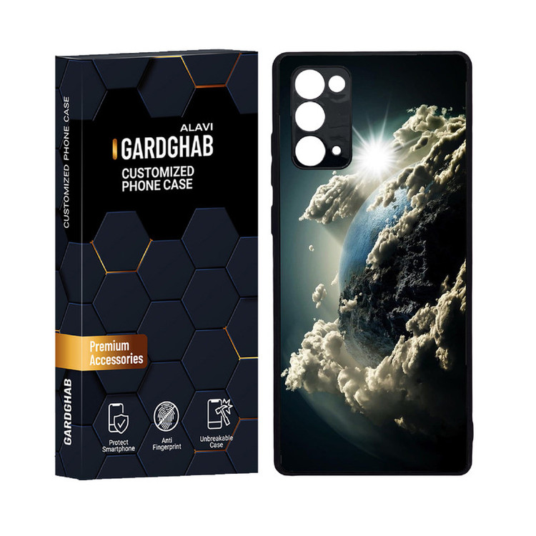کاور گارد قاب علوی مدل دور ژله ای پشت گلس کهکشان مناسب برای گوشی موبایل سامسونگ Galaxy Note 20