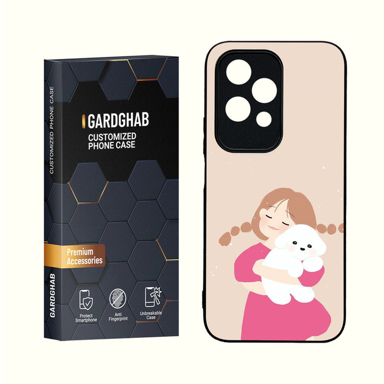 کاور گارد قاب مدل دور ژله ای پشت گلس دخترانه مناسب برای گوشی آنر 200Lite 5G