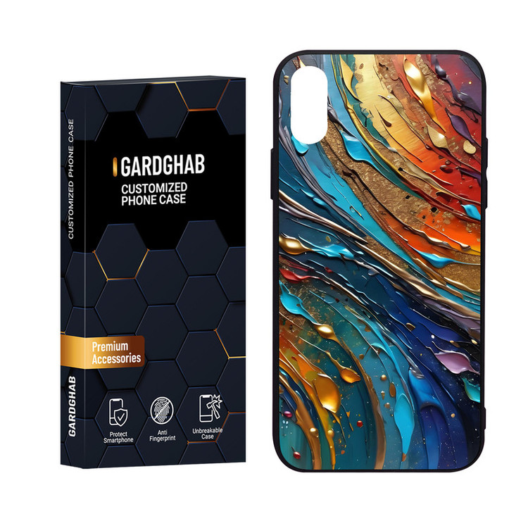 کاور گارد قاب مدل پشت گلس ساده مناسب برای گوشی موبایل اپل iPhone X/Xs