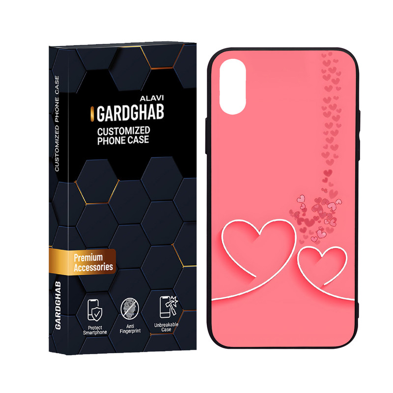 کاور گارد قاب علوی مدل دورژله ای پشت گلس عاشقانه مناسب برای گوشی موبایل اپل iPhone X / XS