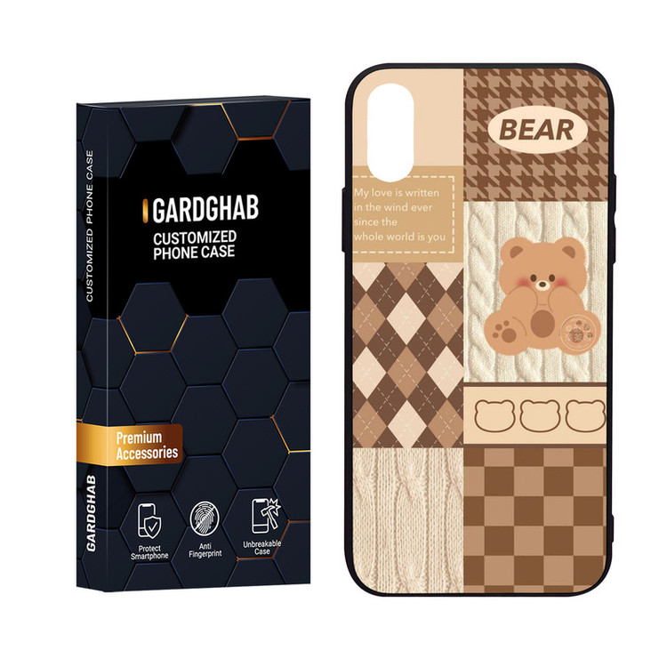 کاور گارد قاب مدل پشت گلس فانتزی مناسب برای گوشی موبایل اپل iPhone X/Xs