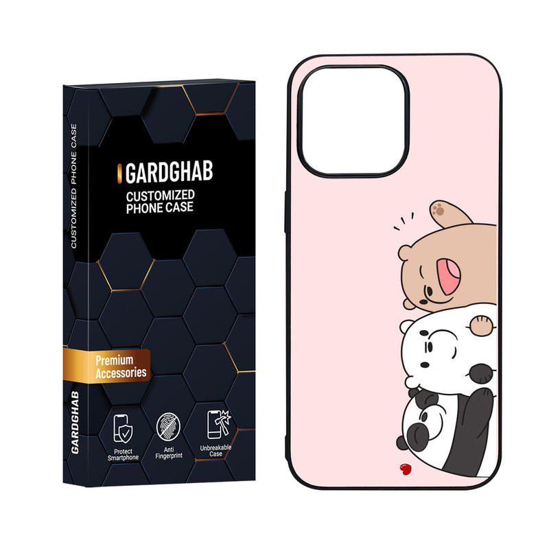 کاور گارد قاب مدل دور ژله ای پشت گلس فانتزی مناسب برای گوشی موبایل اپل iPhone 15 Pro Max