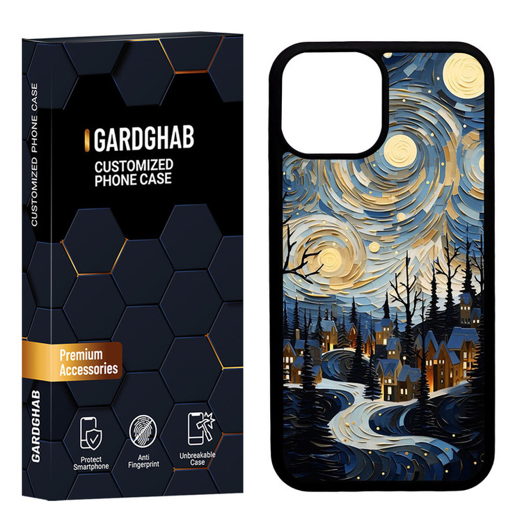 کاور گارد قاب مدل دور ژله ای هنری مناسب برای گوشی موبایل اپل iPhone 13 Mini