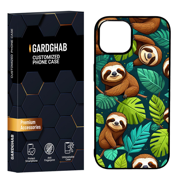 کاور گارد قاب مدل دور ژله ای پشت گلس هنری مناسب برای گوشی موبایل اپل iPhone 15
