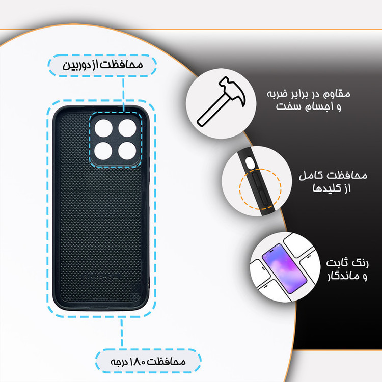کاور گارد قاب مدل دور ژله ای ساده مناسب برای گوشی موبایل آنر Honor X8b 4G