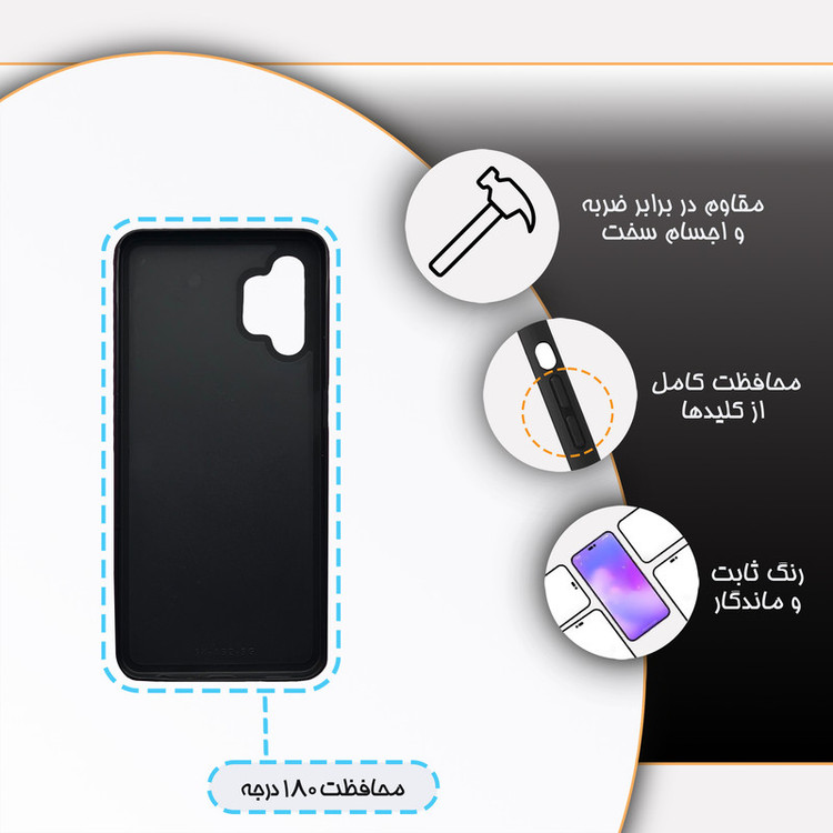 کاور گارد قاب مدل دور ژله ای هنری مناسب برای گوشی موبایل سامسونگ Galaxy A32 5G / M32 5G