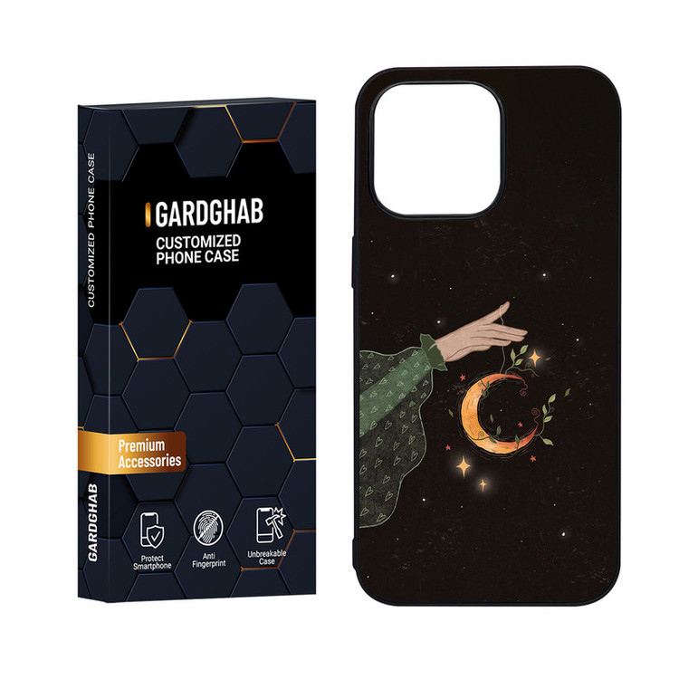 کاور گارد قاب مدل دور ژله ای پشت گلس هنری مناسب برای گوشی موبایل اپل iPhone 15 Pro Max