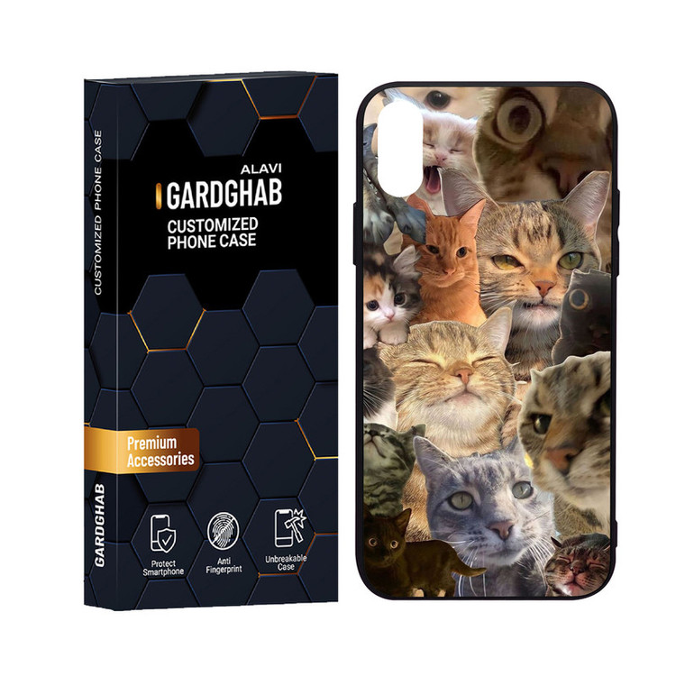کاور گارد قاب علوی مدل دورژله پشت گلس حیوانات مناسب برای گوشی موبایل اپل iPhone X / XS