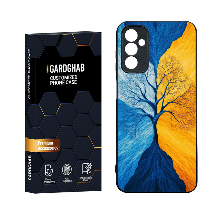 کاور گارد قاب مدل دورژله ای پشت گلس هنری مناسب برای گوشی موبایل سامسونگ Galaxy M13 4G