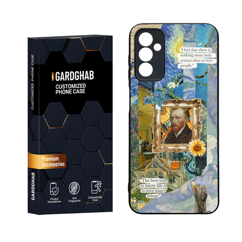 کاور گارد قاب مدل دورژله ای پشت گلس هنری مناسب برای گوشی موبایل سامسونگ Galaxy M13 4G